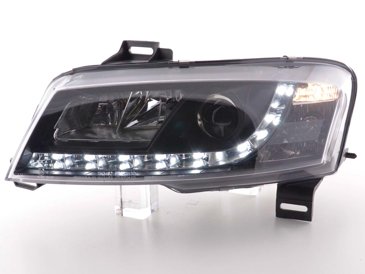 Scheinwerfer Set Daylight LED Tagfahrlicht Fiat Stilo 01-06 schwarz Scheinwerfer Set Daylight LED Tagfahrlicht Fiat Stilo 01-06 schwarz